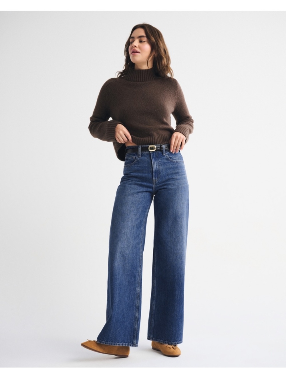 Abercrombie & Fitch The Wide Leg High Rise Jean 25 Long